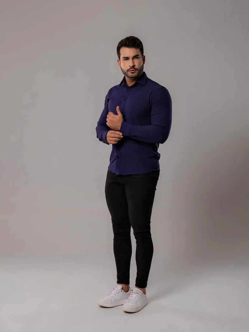 Camisa Slim Social Elastano (Não amassa) Tangorila