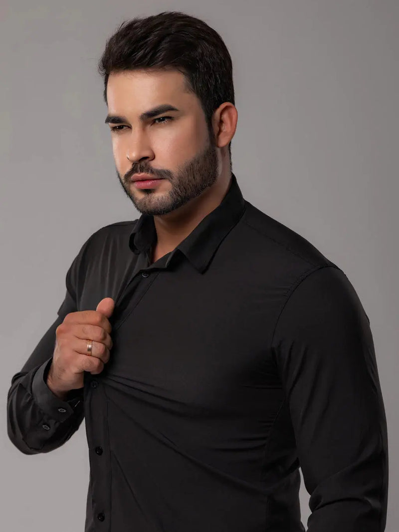 Camisa Slim Social Elastano (Não amassa) Tangorila