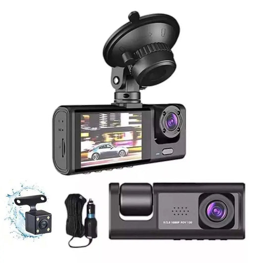 Câmera Veicular Tripla 360º: Monitoramento total frente, interna e ré Tangorila