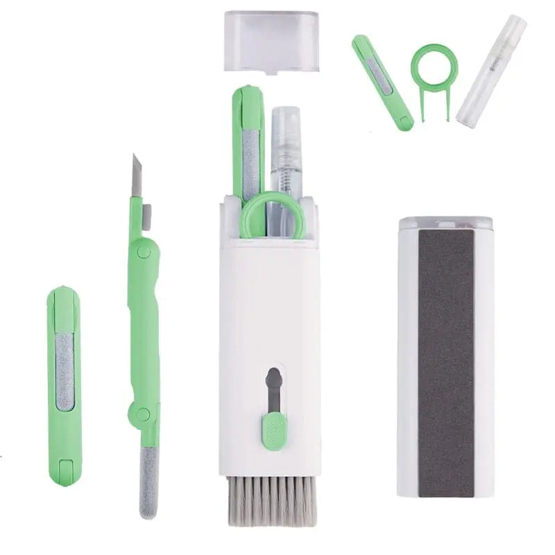Escova de Limpeza para Teclado Celular e Mais - Cyber 7 em 1 Acessórios Direct Ofertas Kit Verde 