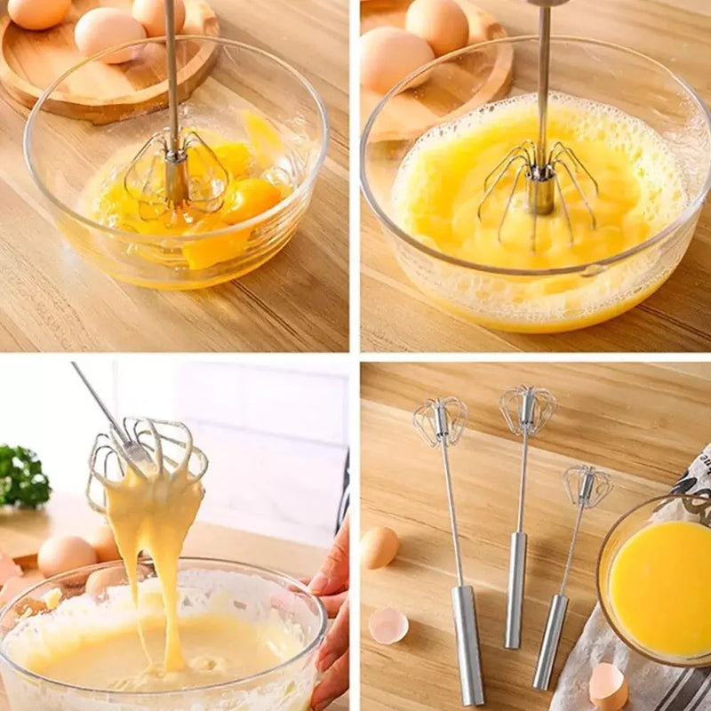 Batedor de Aço Inoxidável Semi-Automático - Utensílio de Cozinha Tangorila